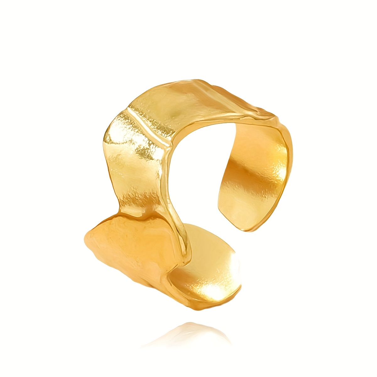 Vintage Embossed Stainless Steel Open Ring